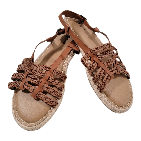 torrid Shoes - Torrid Woven Espadrille Huarache Color Cognac. Size is 11.5 WW